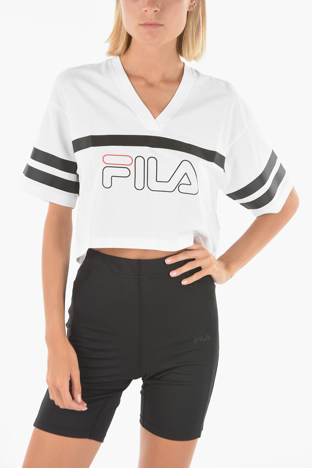 colchón Chelín etiqueta FILA Front Logo JAINA Crop T-Shirt women - Glamood Outlet
