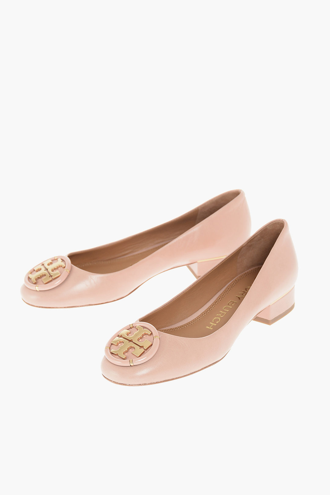 Tory Burch Front Logo Textured Leather Ballet Flats  women - Glamood  Outlet