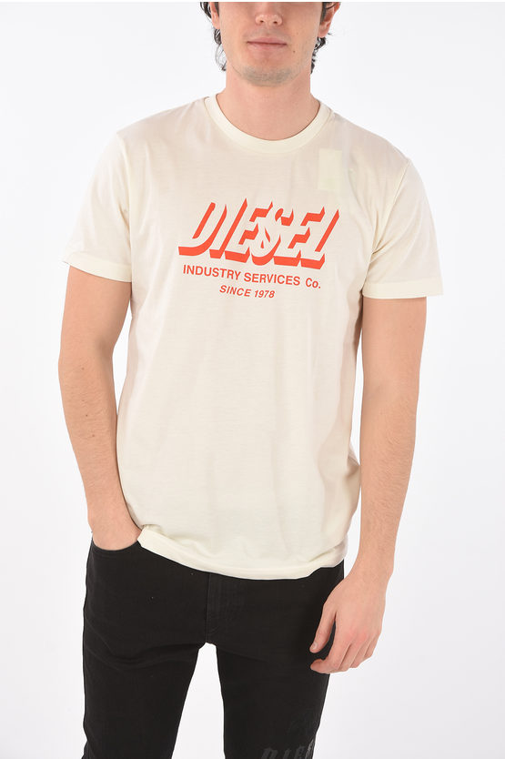 Diesel Front Maxi Printed Logo T-diegos-a5 T-shirt In White