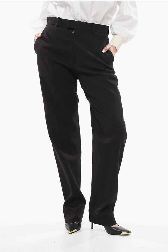 Bottega Veneta Front Pleated Cotton Blend Chinos Pants