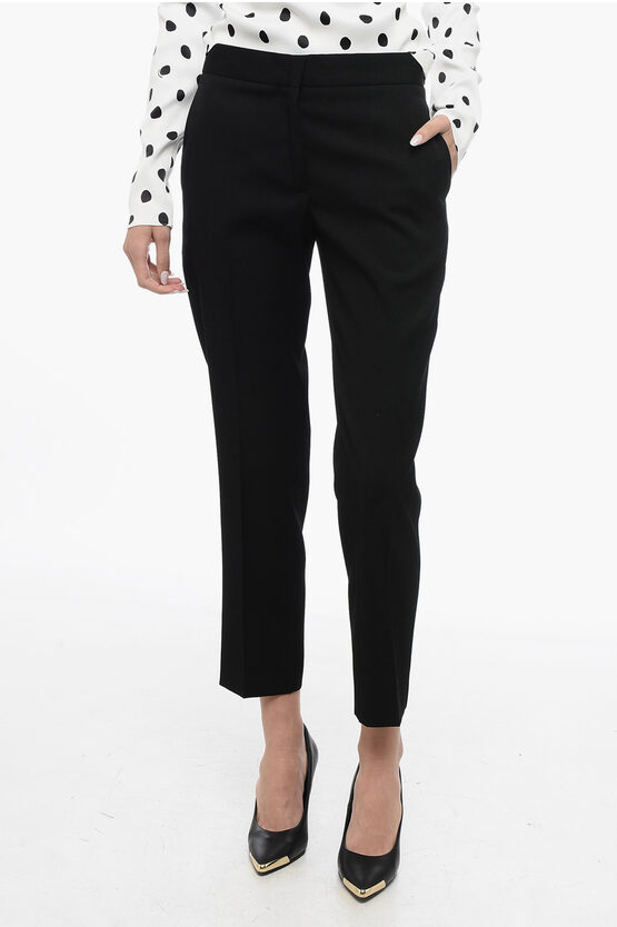 Shop Jil Sander Front-pleated Cropped Pants