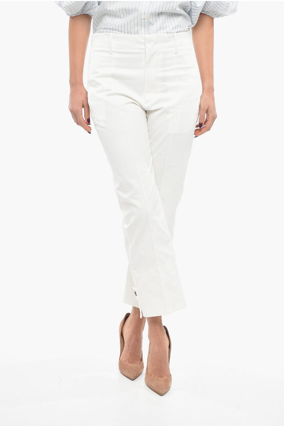 Bottega Veneta Front-pleated Pants With Tapered Fit In White