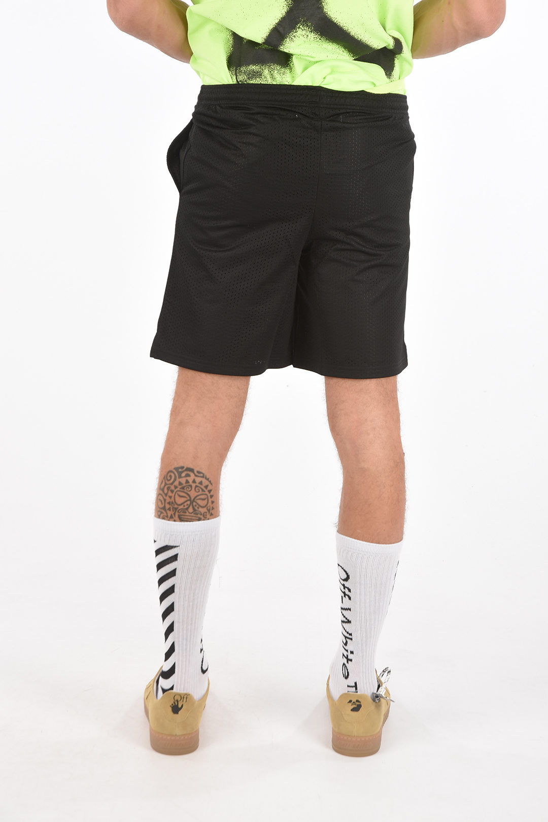 Off-White front printed mesh shorts men 
