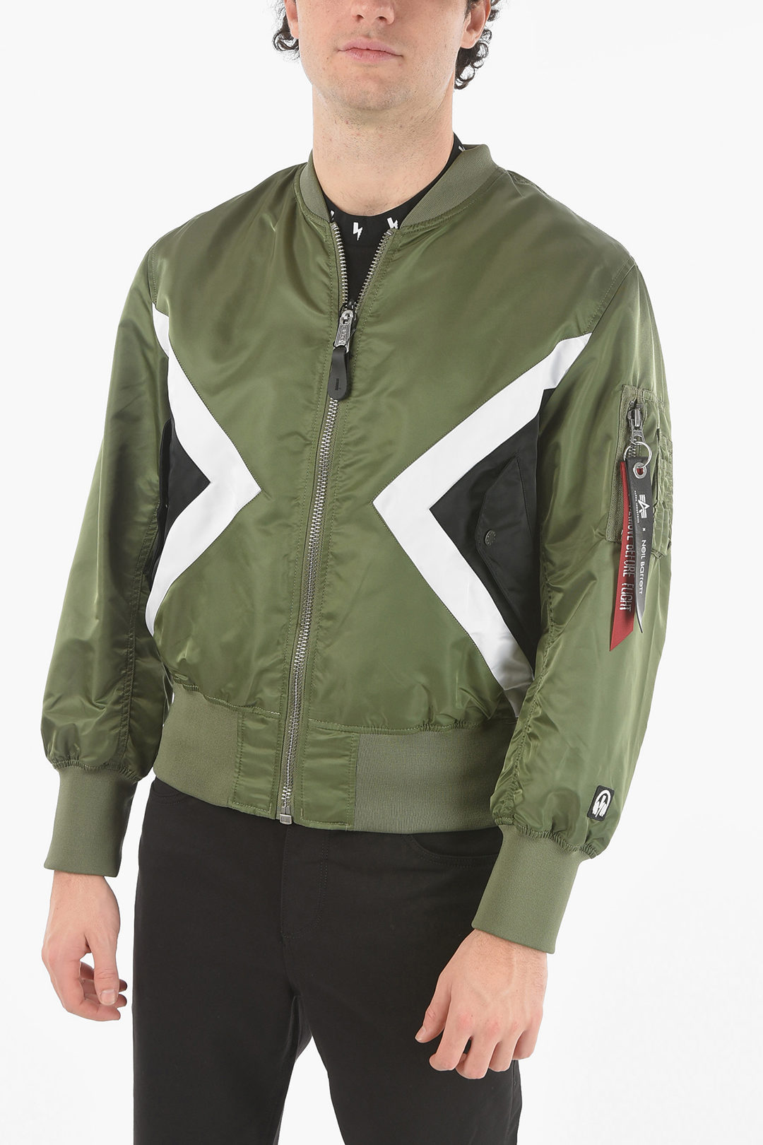 Neil Barrett Lightweight Hybrid Zip-Up Bomber