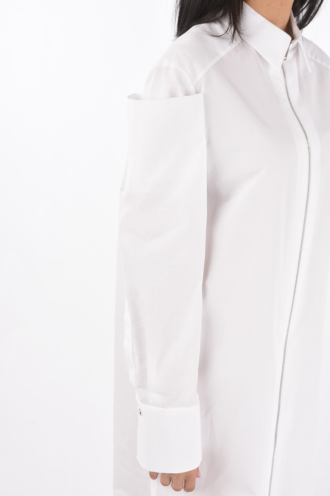 Givenchy Front Zipped Off-Shoulder Shirt Dress women