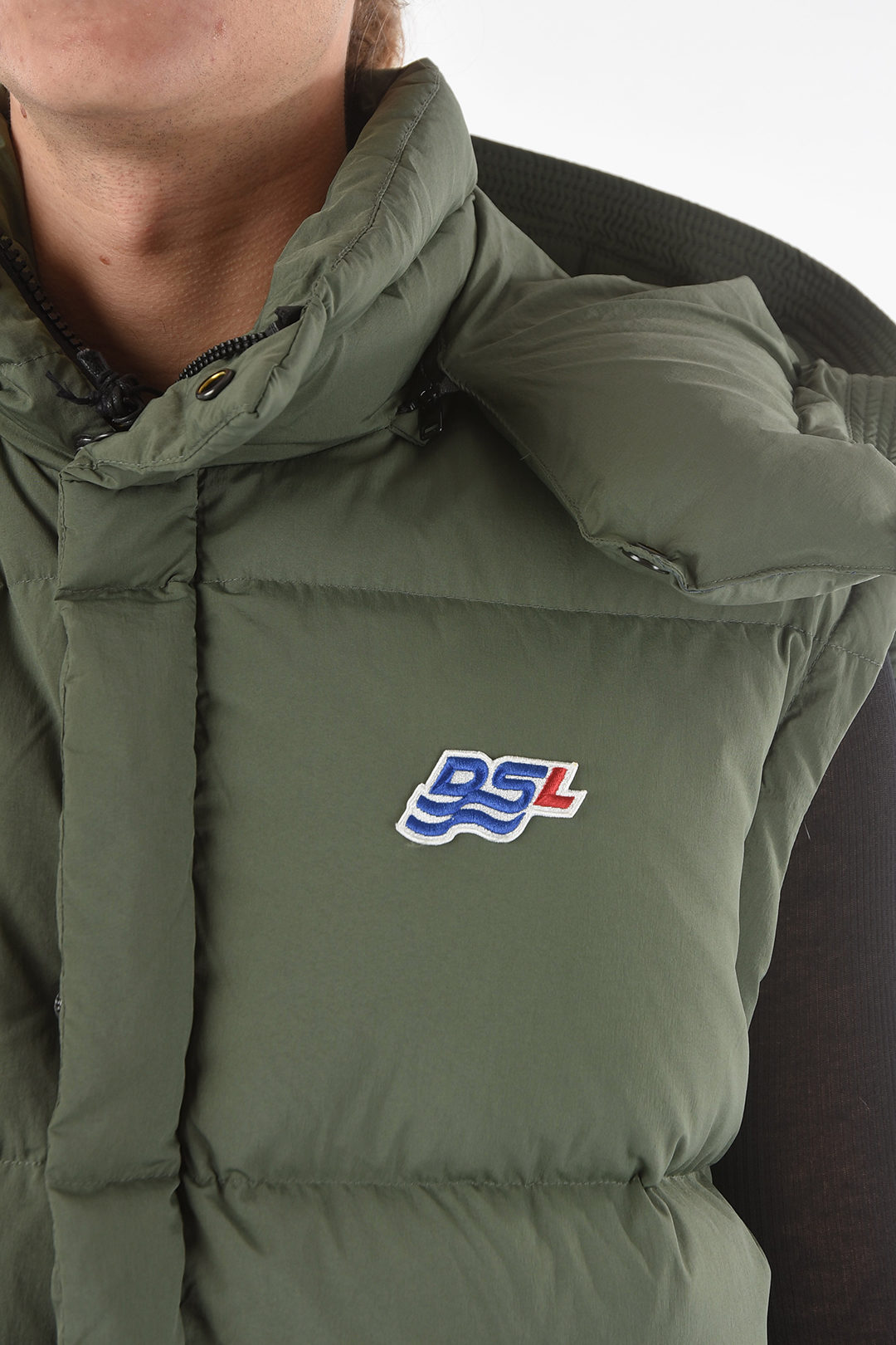 Diesel Front Zipped Sleeveless Duvet Jacket with Hood men Glamood Outlet