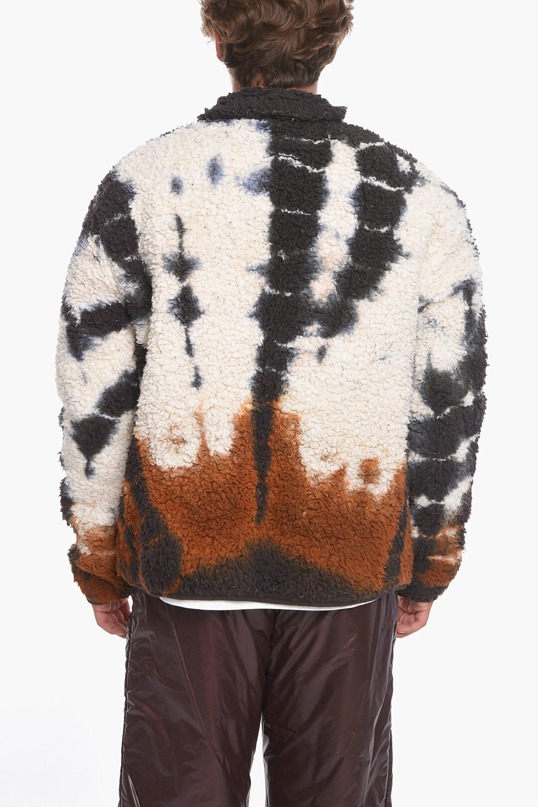 Jil Sander Front Zipped Teddy Sweatshirt with Tie Dye Motif men ...