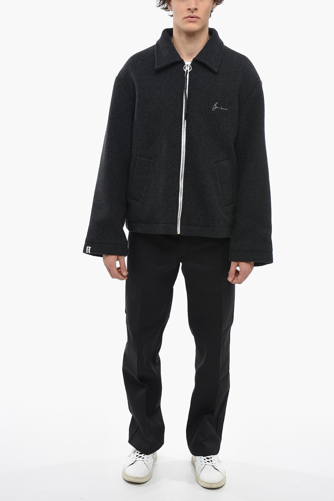 Bonsai Front Zipped Wool Blend Short Coat men Glamood Outlet