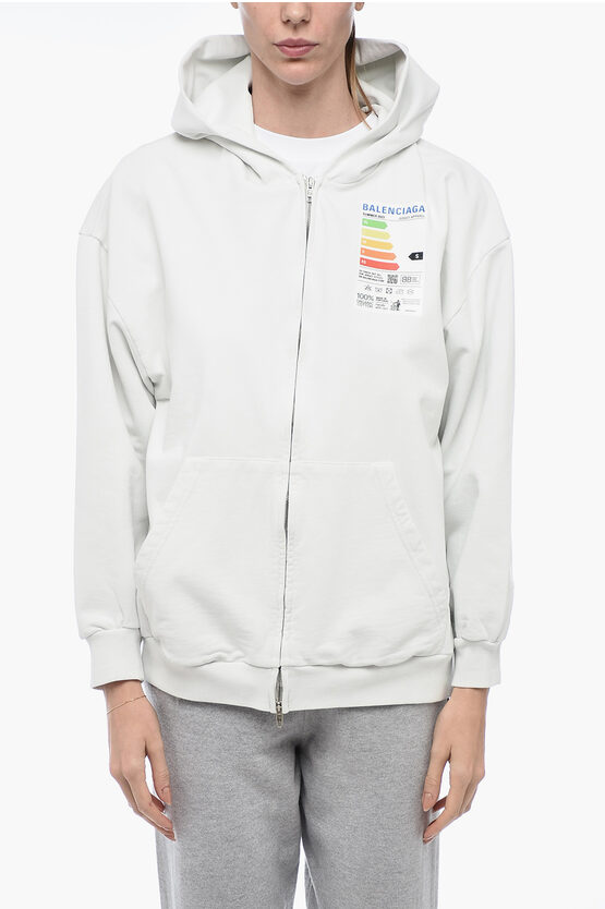 Shop Balenciaga Ful Zip Jersey Apparel Unisex Hoodie