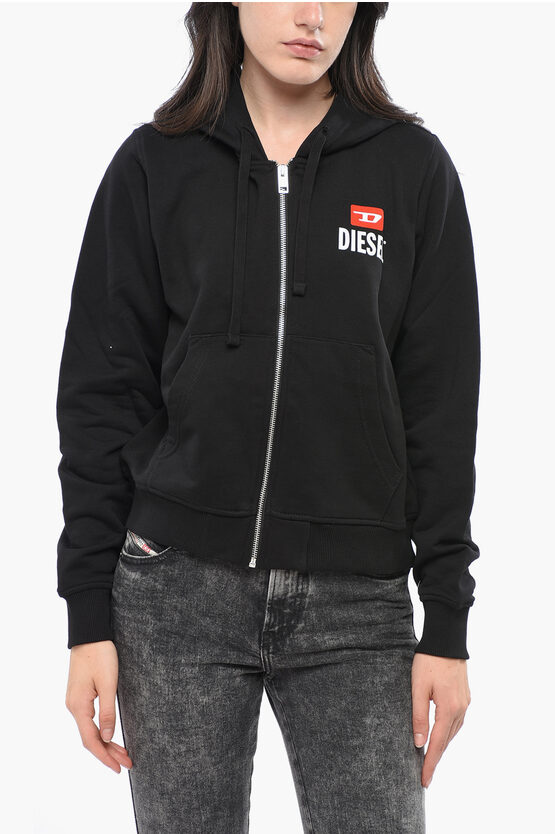 Diesel Full Zio Hoodie With Flocked Logo Grösse Xl In Black