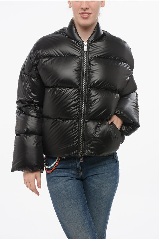Bacon Full-zipped Storm Fury Bomber Fit Down Jacket In Black
