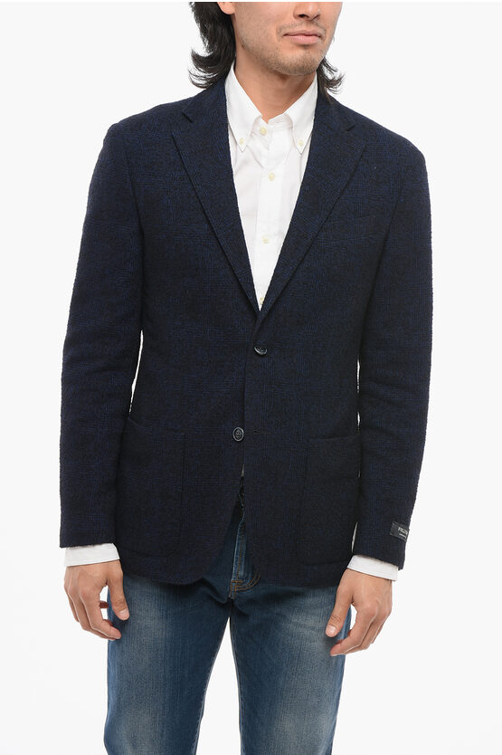 Corneliani Fulltime Blended Wool Blazer With Fuzzy Motif