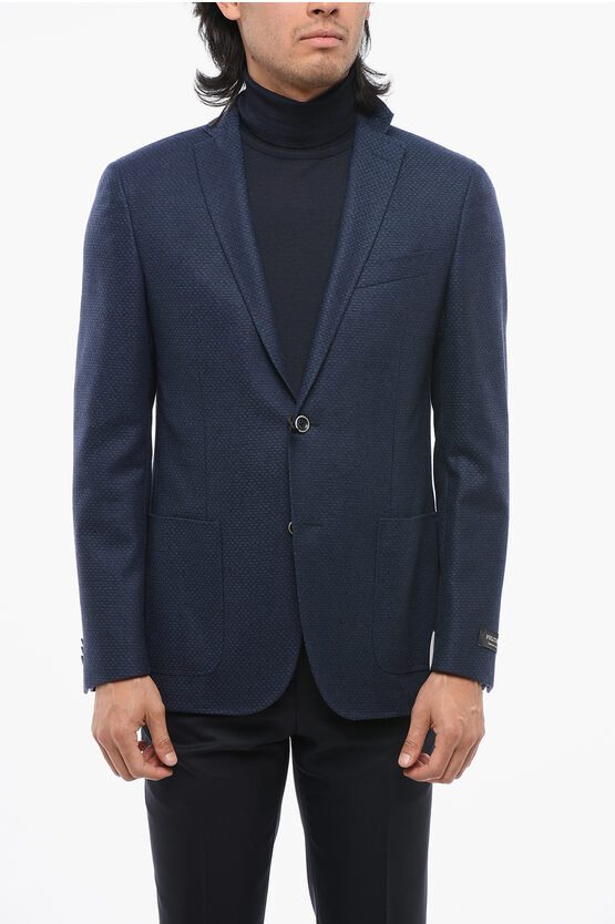 Corneliani Fulltime Cc Collection Wool Blend Blazer With Welt Pockets