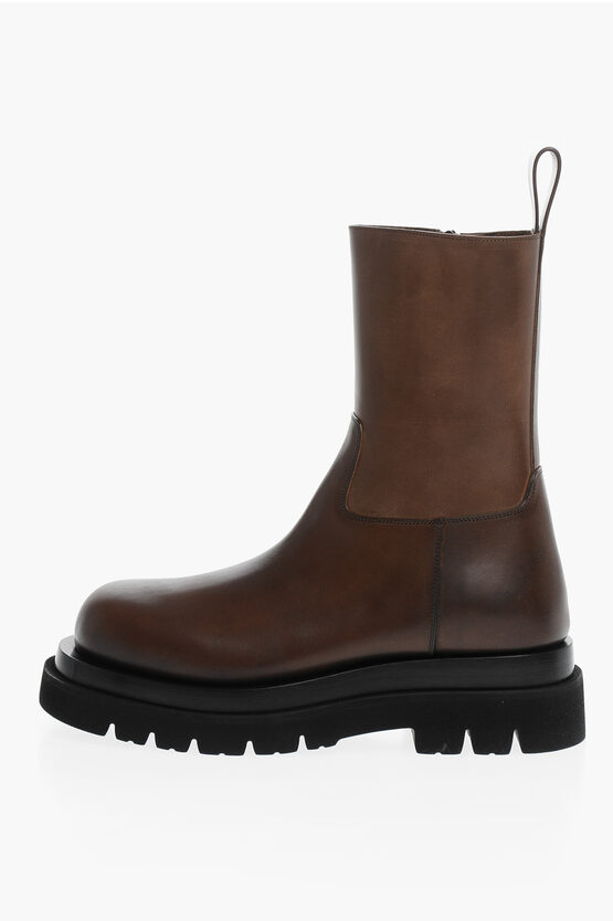 Bottega Veneta Fumè Leather PUDDLE Biker Boots men - Glamood Outlet