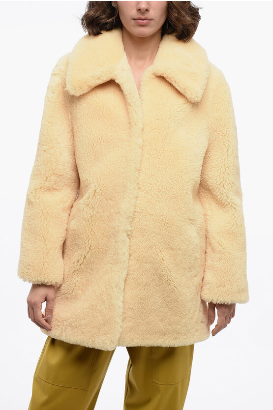 Ami Alexandre Mattiussi Fur Coat With Hook Closure