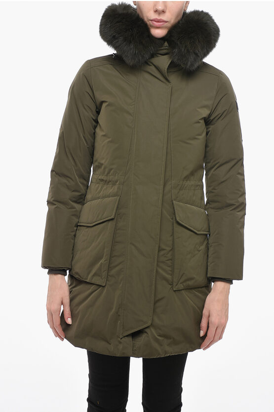 Woolrich Military Parka Coat In Green