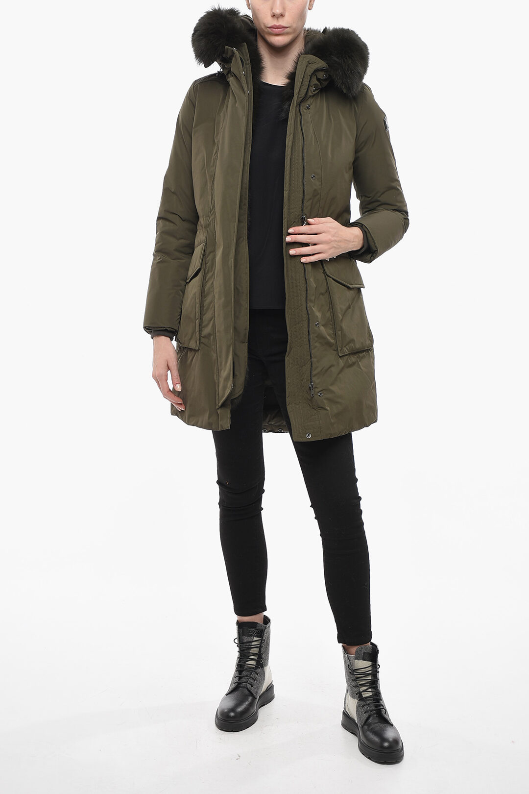 Padded Parka Woolrich Parka Damen Military Woolrich Fur Hood