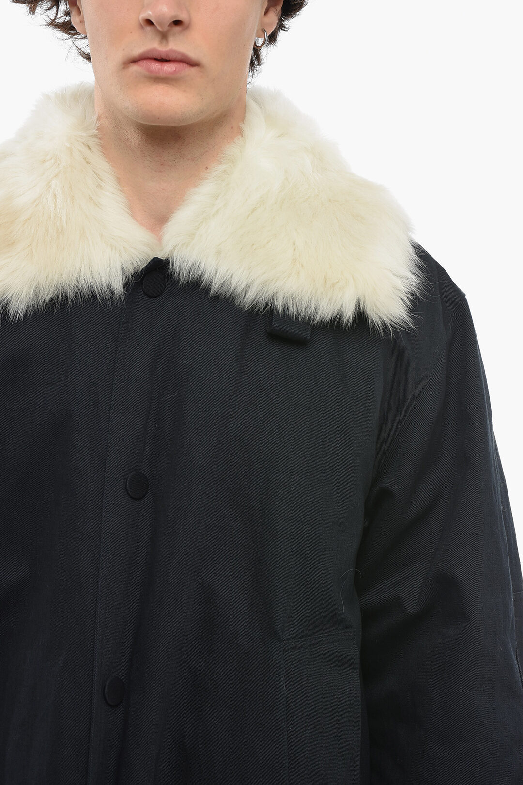 Jil Sander Fur Lined Cotton Blend Coat men Glamood Outlet