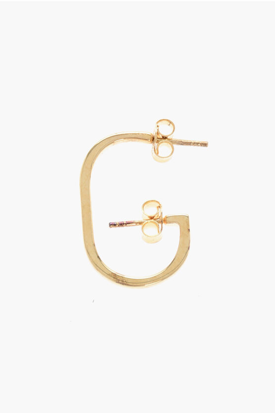 D'heygere G-shaped Golden-effect Silver Single Earrings