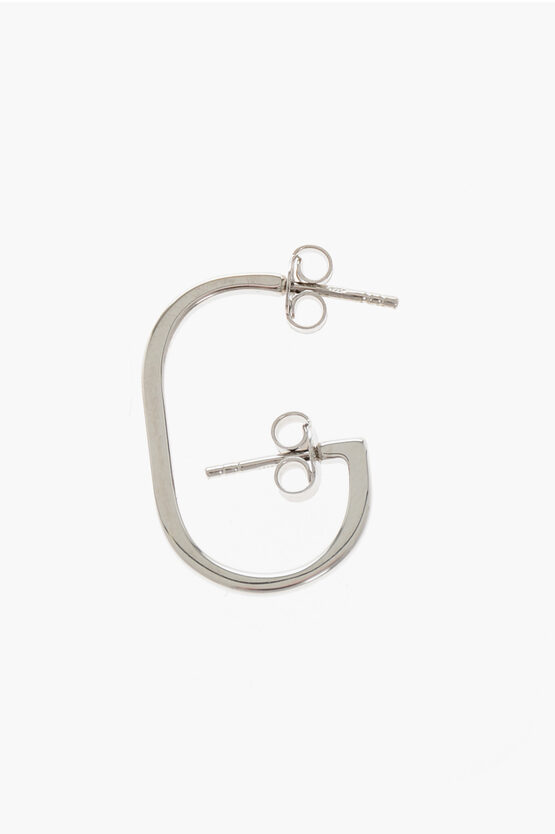 D'heygere G-shaped Silver Single Earrings