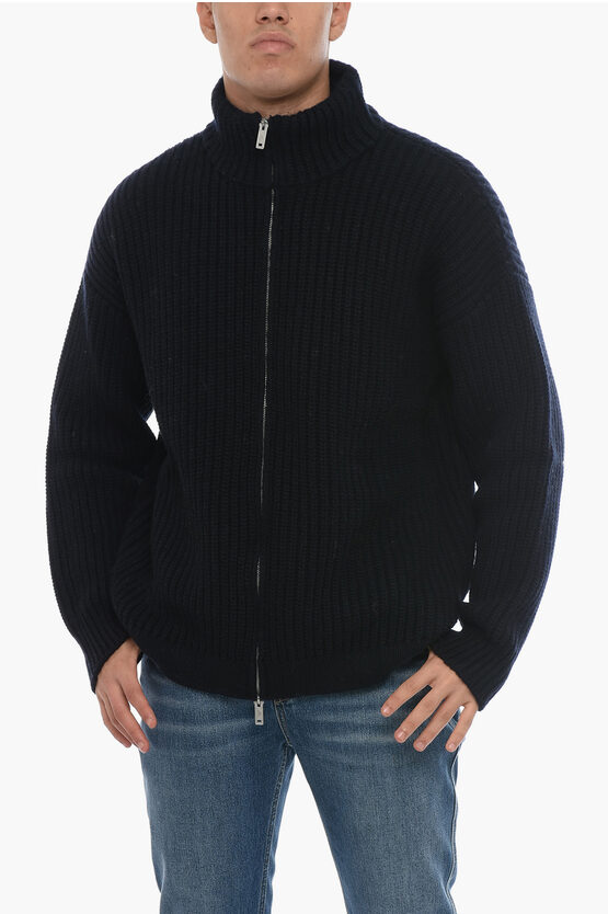 Shop Armani Collezioni Ga Emporio Wool Blend Pullover With Full Zip