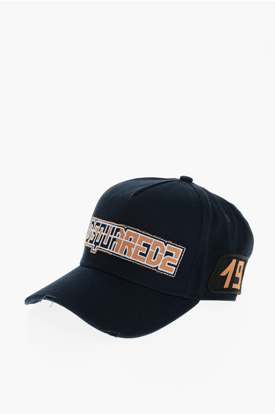 Dsquared2 Gabardine Cotton Cap With Contrasting Patches