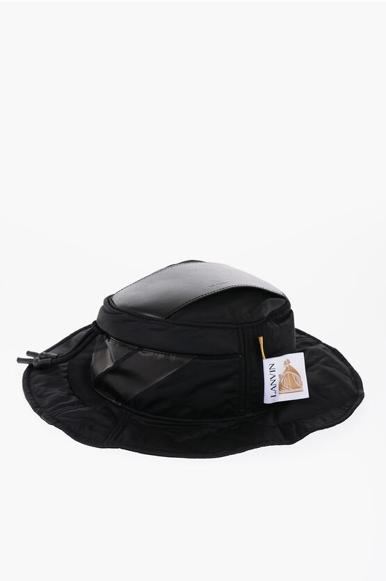 Lanvin Gallery Dept Bushmaster Hat With Leather Detail In Black
