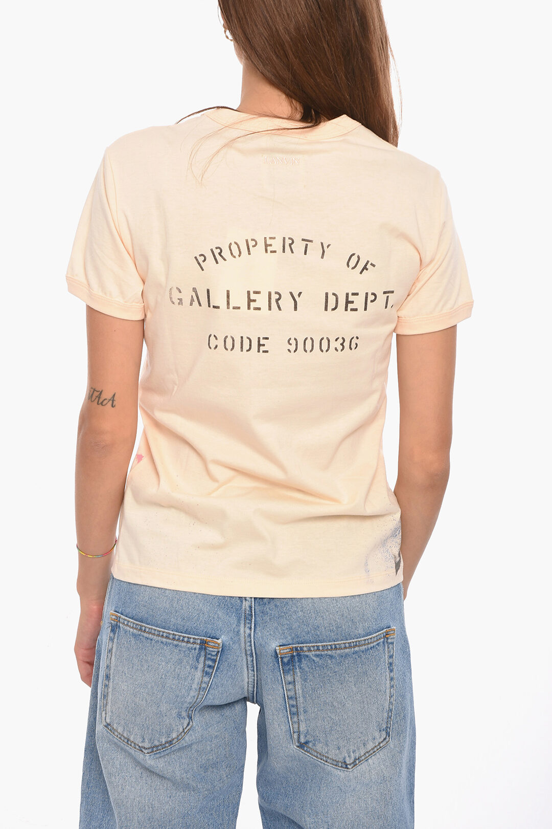 GALLERY DEPT T-shirt with Paint Splatter Motif and Embroidered Logo  Lettering