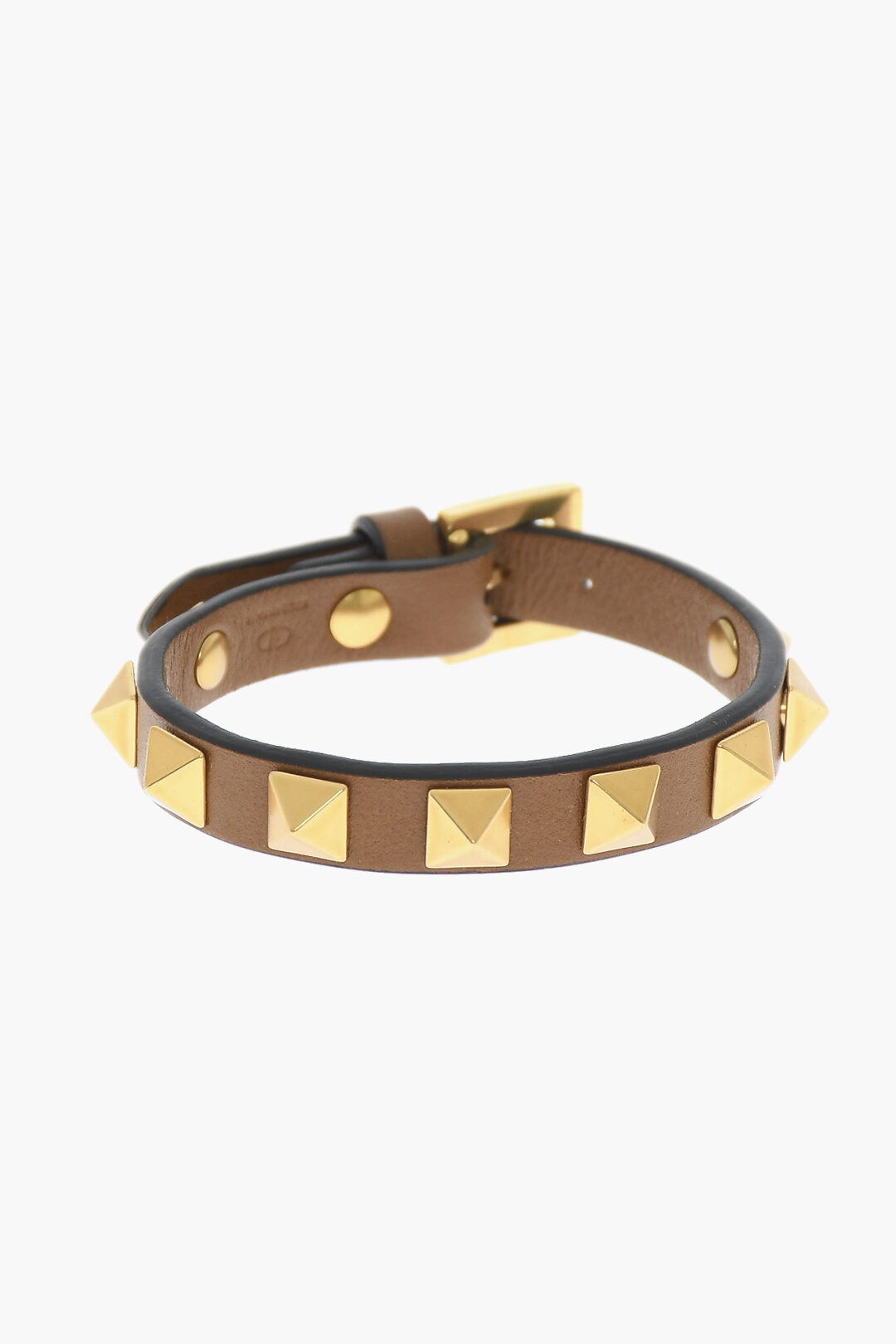 Valentino GARAVANI Leather Bracelet with Golden Studs men