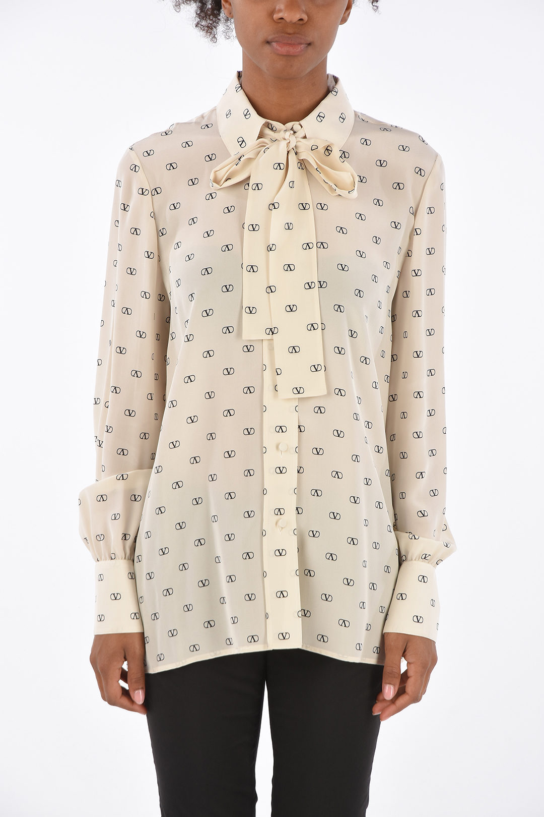 Monogram Silk Blouse