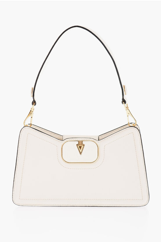 Shop Valentino Garavani Textured Leather Vlogo Shoulder Bag With Golden Det