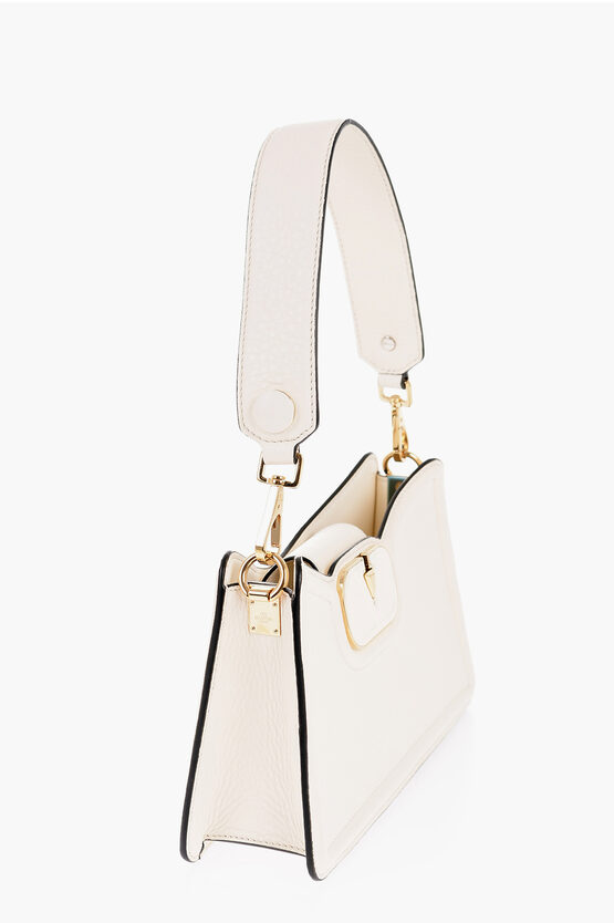 トートバッグ VALENTINO GARAVANI Ivory Leather Vlogo Handbag Valentino Garavani Ivory Leather Vlogo Crossbody Bag
