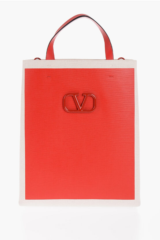Valentino Garavani Garavani Two-tone Tote Bag With Logo Plaque