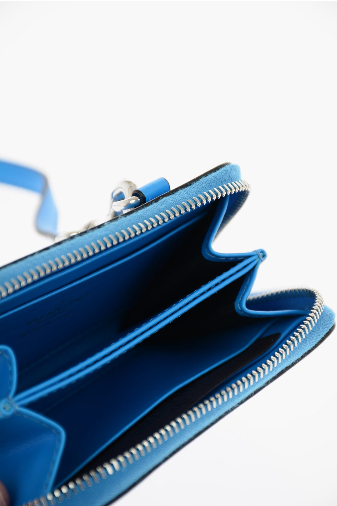 小物 VALENTINO VLTN Neck Wallet Blue Valentino GARAVANI VLTN leather wallet with removable