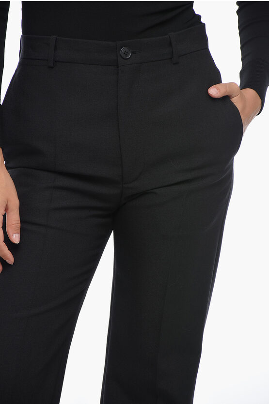 Balenciaga GARDE-ROBE Straight Fit Mohair Blend Pants women