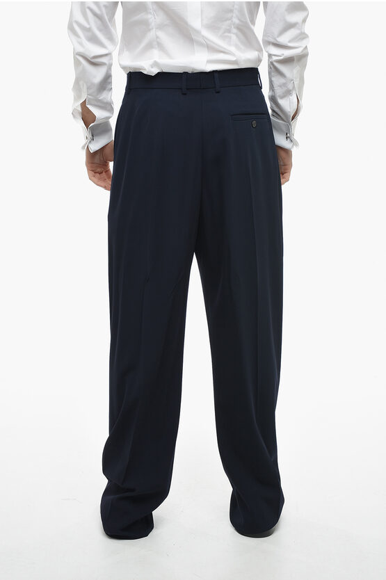 Balenciaga GARDE-ROBE Twill Wool Wide-leg Pants men