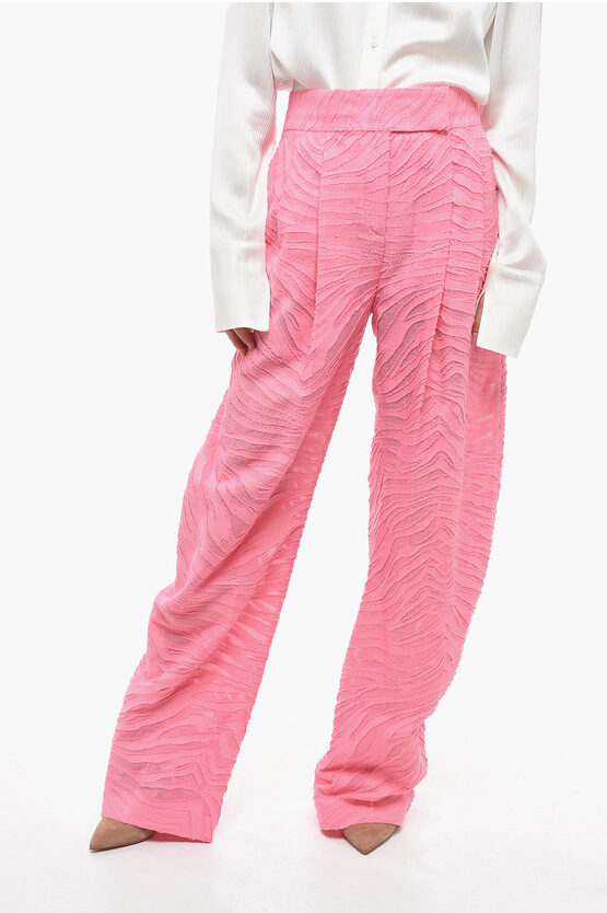 Shop Attico Gary Baggy Pants With Fringed Detail