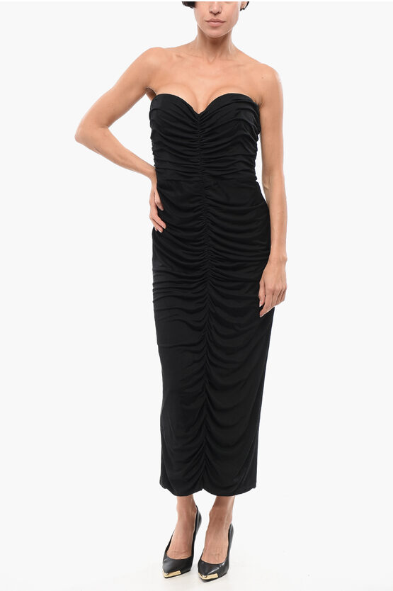 Costarellos Gathered Aveline Bodice Dress In Black