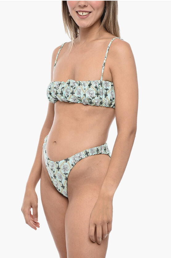 Shop Agua By Agua Bendita Gathered Bikini Set With Bandeau Top