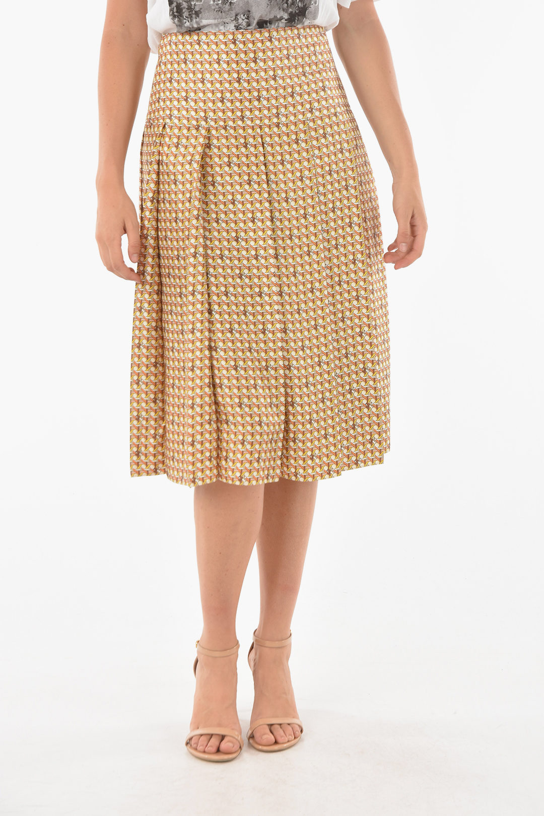 Tory Burch Geometric Patterned CARMINE Silk Midi Skirt women - Glamood  Outlet