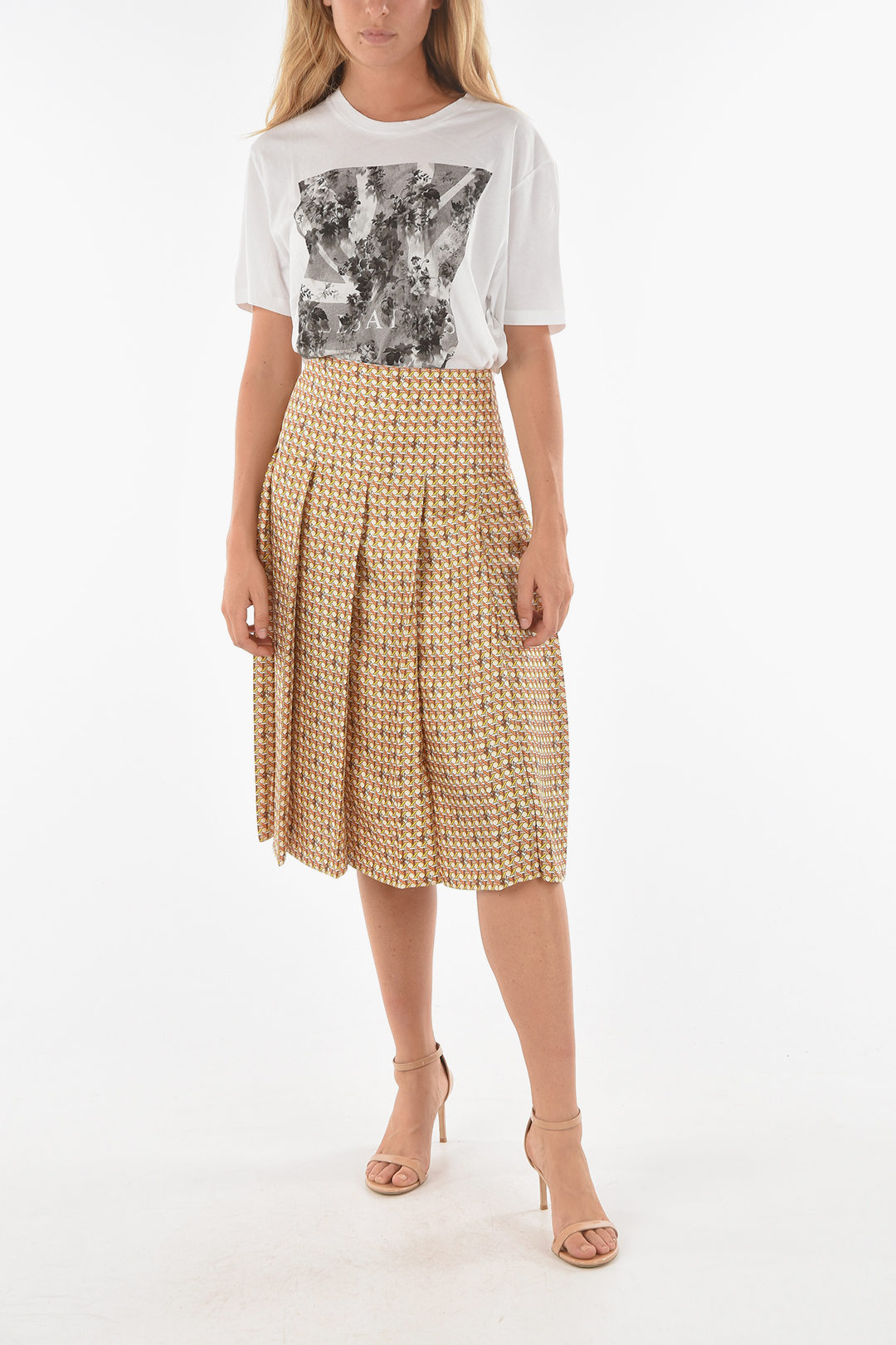 Tory Burch Geometric Patterned CARMINE Silk Midi Skirt women - Glamood  Outlet