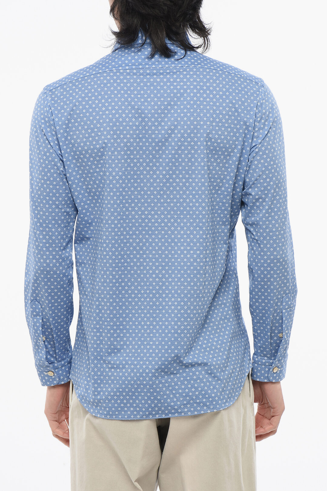 Geometric Art Loose Plaid Panel Shirt