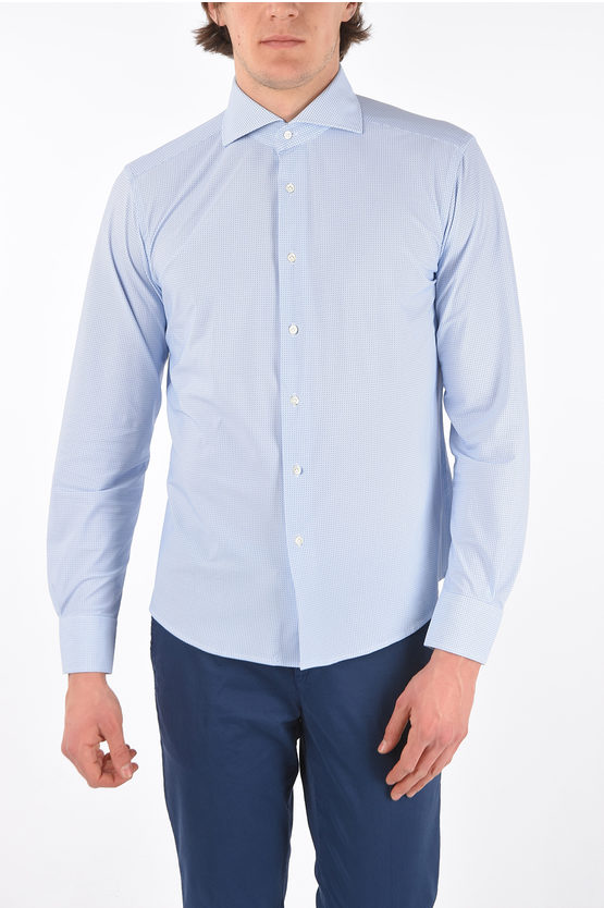 ALEX INGH Geometric Patterned SLIM FIT Stretch Shirt