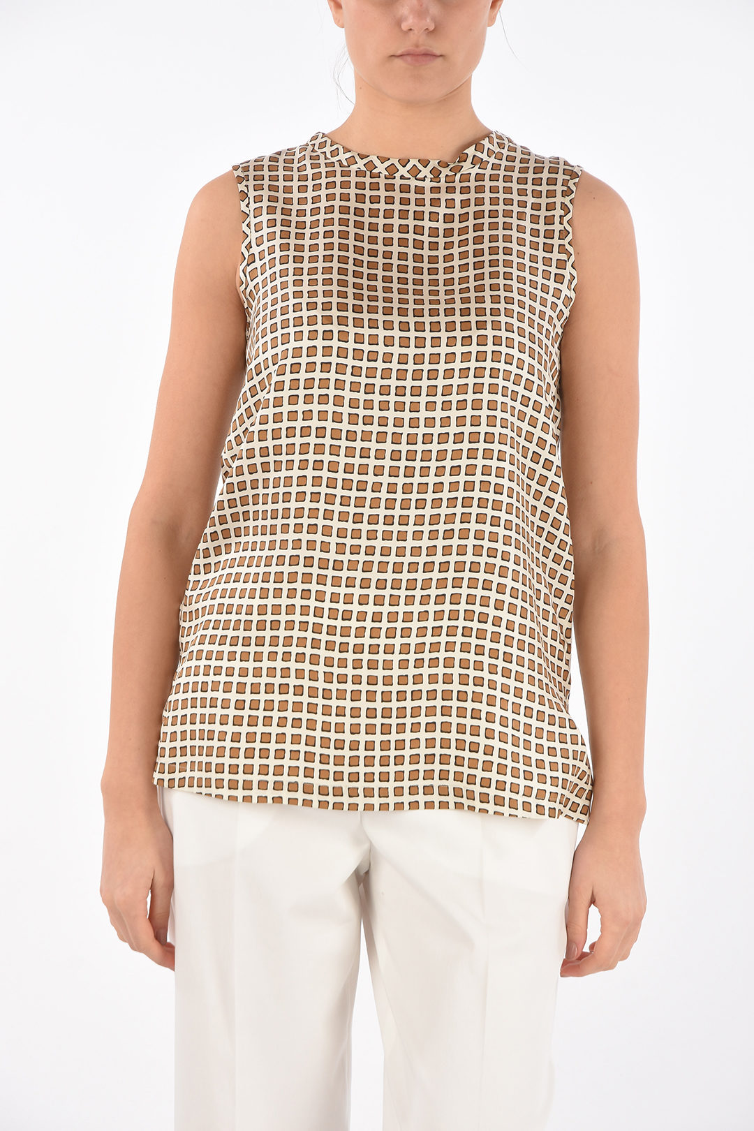 Max Mara Geometric Patterned ZARELLA Silk Top women