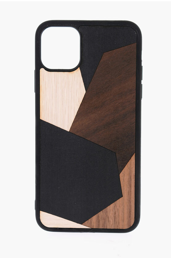 Wood'd Geometrical-motif Wooden Quartz Iphone 11 Pro Hard Case In Multi