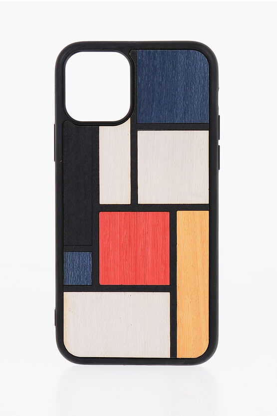 Wood'd Geometrical-motif Wooden Table Iphone 11 Pro Hard Case In Multi