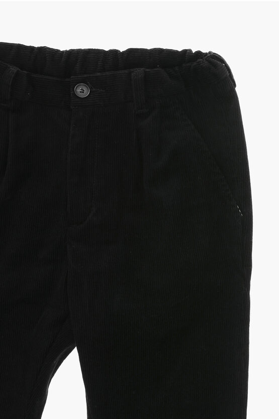 Gerippte Velourshose STEPHEN mit doppelter Falte