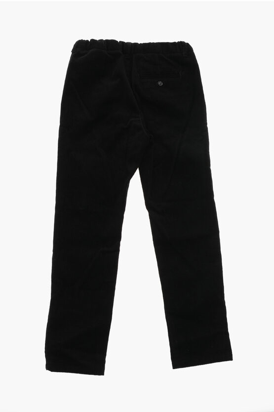 Gerippte Velourshose STEPHEN mit doppelter Falte