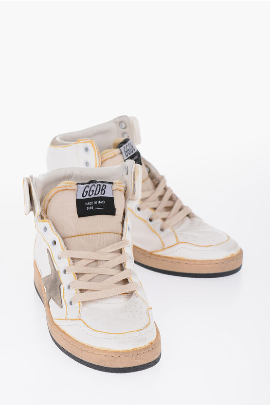 Golden Goose GGDB Leather SKY-STAR High-top Sneakers with Lived-in