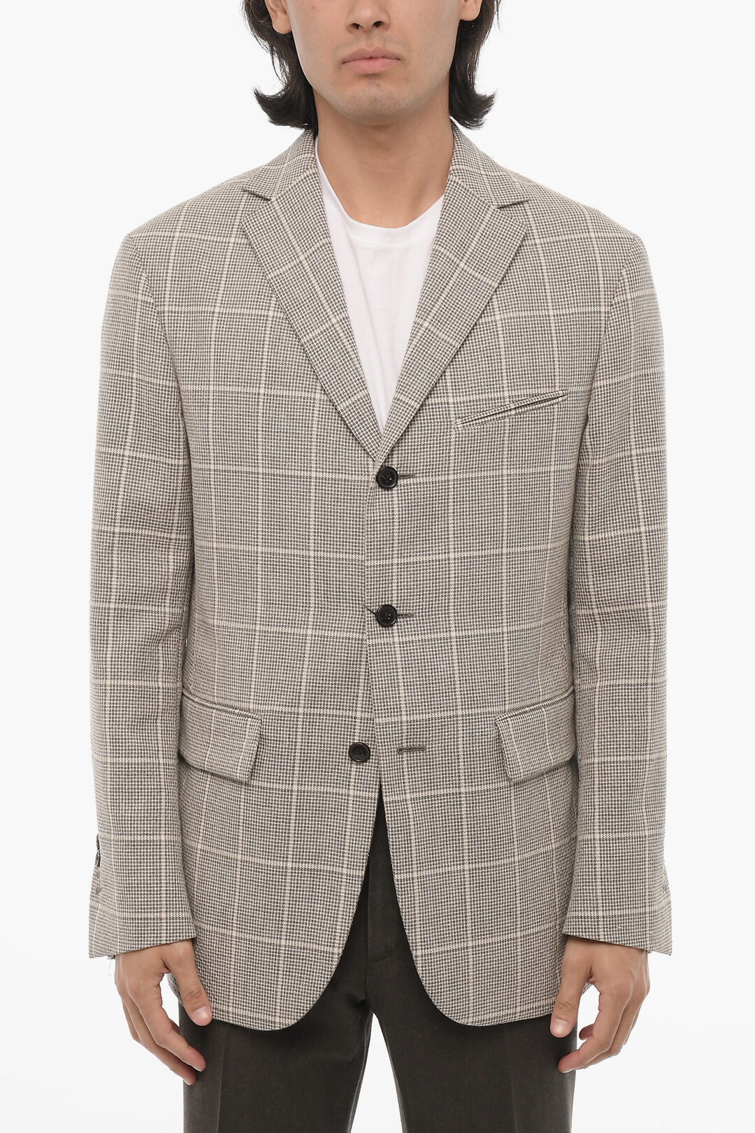 Giacca Bottoni CIRCLE a Quadri Windowpane Uno Spacco Revers Classico